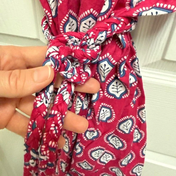 Caryn Lawn Pink Textile Braided Tie Waist Dress - Picture 6 of 16